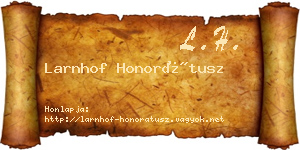 Larnhof Honorátusz névjegykártya